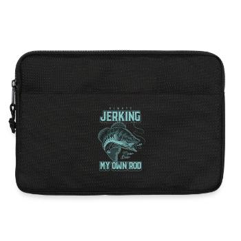 Immer mit meiner Rute zucken, komisches Angeln - Laptoptasche 13" - Schwarz - Vorne