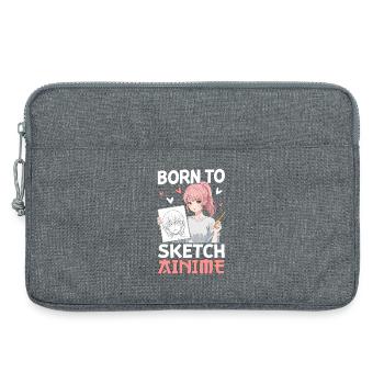 Born To Sketch Anime - Laptoptasche 13" - Grau meliert - Vorne