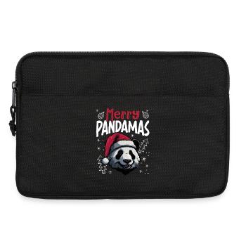 Motif de Noël drôle de panda joyeux Pandamas - Sacoche pour ordinateur portable 13 pouces - noir - Devant