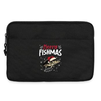 Joyeux Fishmas Motif de Noël Poisson Drôle - Sacoche pour ordinateur portable 13 pouces - noir - Devant