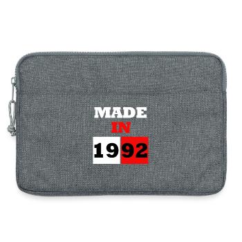 Made in 1992 Retro Anniversary Block - Laptop bag 13" - heather grey - Front