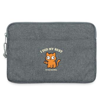 Ich hab mein bestes gegeben Lustige Katze Spruch - Laptoptasche 13" - Grau meliert - Vorne