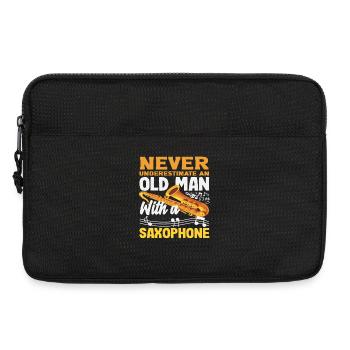 Old Man Grandfather Saxophone Saxophonist - Laptop bag 13" - black - Front