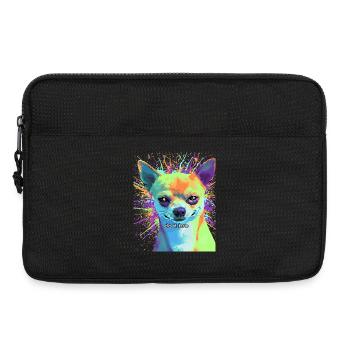 Pop-Art Chihuahua "Do It Bro" - Laptoptasche 13" - Schwarz - Vorne