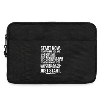 Start Now Business Fitness Motivation Saying Start - Laptop bag 13" - black - Front