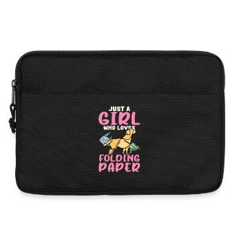 Girl Loves Origami Paper Art - Laptop bag 13" - black - Front