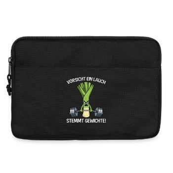 Weightlifters BEWARE OF A LEEK LIFTS WEIGHTS - Laptop bag 13" - black - Front