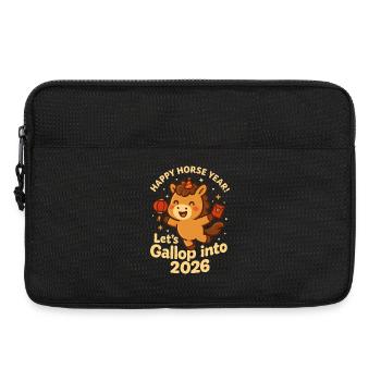 Bonne année équestre 2026 Kawaii - Sacoche pour ordinateur portable 13 pouces - noir - Devant