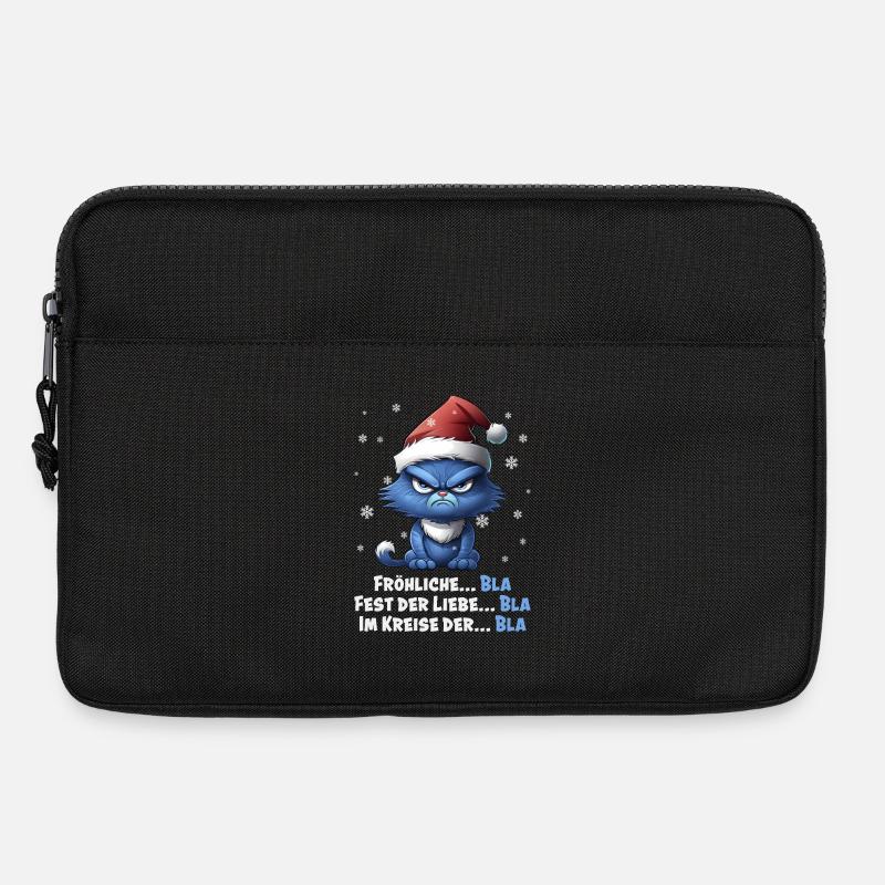 Ich hasse Weihnachten - Grummelige Blaue Katze - Laptoptasche 13" - Schwarz