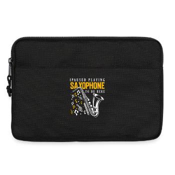 J’ai arrêté de jouer du saxophone pour pouvoir - Sacoche pour ordinateur portable 13 pouces - noir - Devant