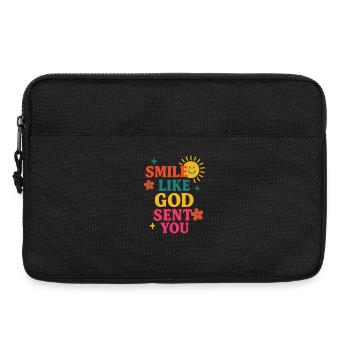 Smile Like God Sent You, Christian Saying  - Laptop bag 13" - black - Front
