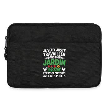 Ich arbeite im Garten und kümmere mich um meine Hühner - Laptoptasche 13" - Schwarz - Vorne