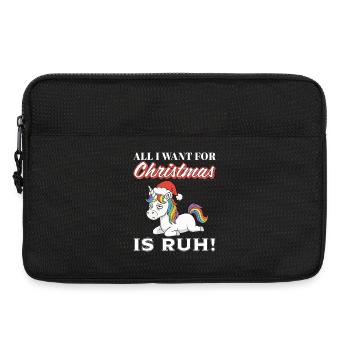 Licorne de Noël avec crinière arc-en-ciel - Sacoche pour ordinateur portable 13 pouces - noir - Devant