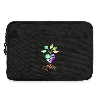 Watercolor Vegan Heart Roots – Herz Pflanze Wurzel - Laptoptasche 13" - Schwarz - Vorne