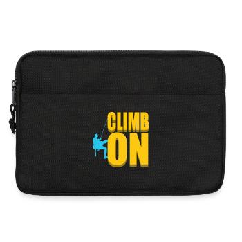 Climb On Rock Climbing Silhouette Sports Design - Laptoptasche 13" - Schwarz - Vorne