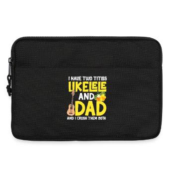 Ukulélé hawaïen Ukulélé Papa que j’ai - Sacoche pour ordinateur portable 13 pouces - noir - Devant
