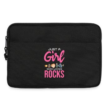 Juste une fille qui aime les rochers - Sacoche pour ordinateur portable 13 pouces - noir - Devant