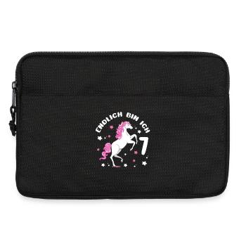 Cheval de 7 ans Enfin je suis 7 filles 7. - Sacoche pour ordinateur portable 13 pouces - noir - Devant