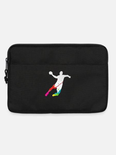 Handball-Handballspieler Farbenfroher Vater-Handballspieler - Laptoptasche 13" - Schwarz
