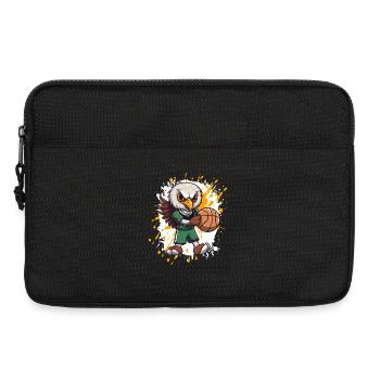Basketball-Eule im Grünen Trikot - Laptoptasche 13" - Schwarz - Vorne