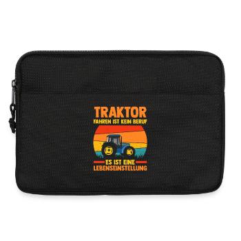 Trecker Landwirt Bauer Traktorfahrer Traktor - Laptoptasche 13" - Schwarz - Vorne