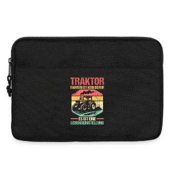 Trecker Landwirt Bauer Traktorfahrer Traktor - Laptoptasche 13" - Schwarz - Vorne
