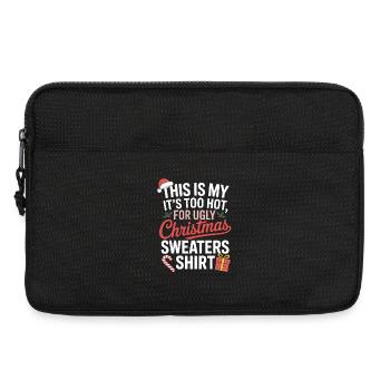 Trop chaud pour des pulls de Noël moches - Sacoche pour ordinateur portable 13 pouces - noir - Devant