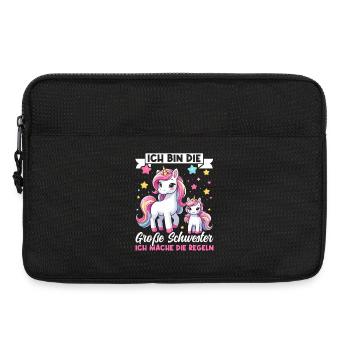 Große Schwester Einhornliebhaber Ältere Baby - Laptoptasche 13" - Schwarz - Vorne