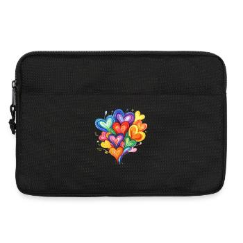 Rainbow Hearts Kaleidoscope - Laptop bag 13" - black - Front