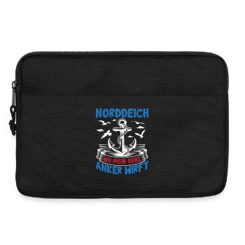 NORDDEICH WO MEIN HERZ ANKER WIRFT Lustiges - Laptoptasche 13" - Schwarz - Vorne