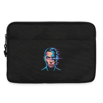 Glitch Portrait in Digital Art Style - Laptop bag 13" - black - Front