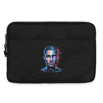Digitaler Mensch mit Glitch-Effekt - Laptoptasche 13" - Schwarz - Vorne