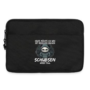 Grimmiger Panda – Sarkastisches Schubsen - Laptoptasche 13" - Schwarz - Vorne