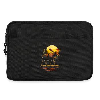 Elch, Wald, Natur, Wildnis, Outdoor, Tier - Laptoptasche 13" - Schwarz - Vorne