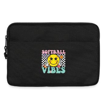 Softball-Vibes: Coole, spaßige Grafik für Spieler und Fans - Laptoptasche 13" - Schwarz - Vorne
