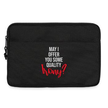 Puis-je vous offrir un peu d’ironie de qualité, Lustiger Spruch - Sacoche pour ordinateur portable 13 pouces - noir - Devant
