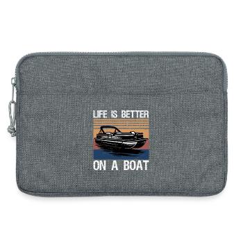 La vie de capitaine de bateau de bateau est meilleure sur un bateau - Sacoche pour ordinateur portable 13 pouces - gris chiné - Devant