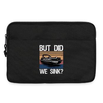 But Did We Sink Boating-Shirt Funny Pontoon Boat - Laptop bag 13" - black - Front