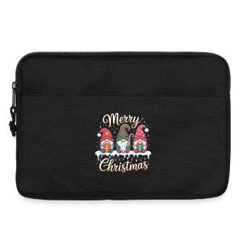 Süßer festlicher Gartenzwerg Frohe Weihnachten - Laptoptasche 13" - Schwarz - Vorne