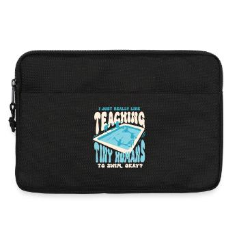 Schwimmlehrer Teaching Tiny Humans To Swim - Laptoptasche 13" - Schwarz - Vorne