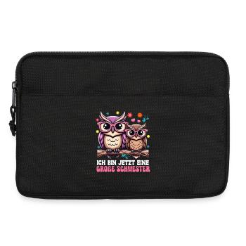 Grande sœur Hiboux Bébé aîné Frères et sœurs - Sacoche pour ordinateur portable 13 pouces - noir - Devant