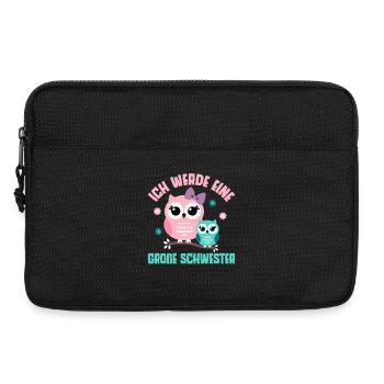 Grande sœur Hiboux Bébé aîné Frères et sœurs - Sacoche pour ordinateur portable 13 pouces - noir - Devant