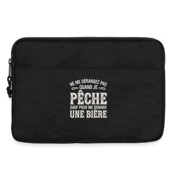 Don't bother me when I fish except for beer - Laptop bag 13" - black - Front