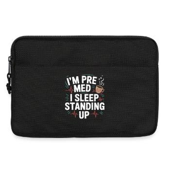 I am Premed: Sleeping Standing - Laptop bag 13" - black - Front