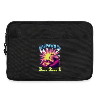 Chat gamer drôle - Sacoche pour ordinateur portable 13 pouces - noir - Devant