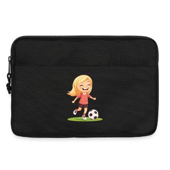 Joueur de football souriant - Sacoche pour ordinateur portable 13 pouces - noir - Devant