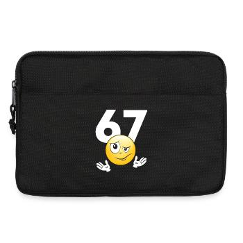 Numer 67 z emotikonem - Sacoche pour ordinateur portable 13 pouces - noir - Devant