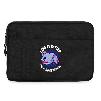 Koala Skateboard: Life Is Better - Laptop bag 13" - black - Front