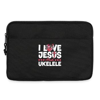 Ukulélé hawaïen Uke Jésus Foi - Sacoche pour ordinateur portable 13 pouces - noir - Devant