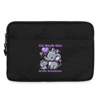Grande Sœur Éléphant Frère ou Sœur Aînée - Sacoche pour ordinateur portable 13 pouces - noir - Devant